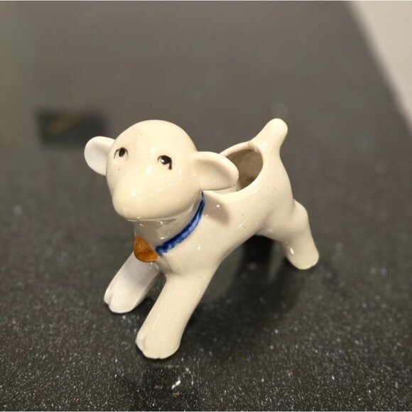 VTG Occupied Japan Lamb Calf mini planter toothpick holder Adorable ceramic - Picture 2 of 12